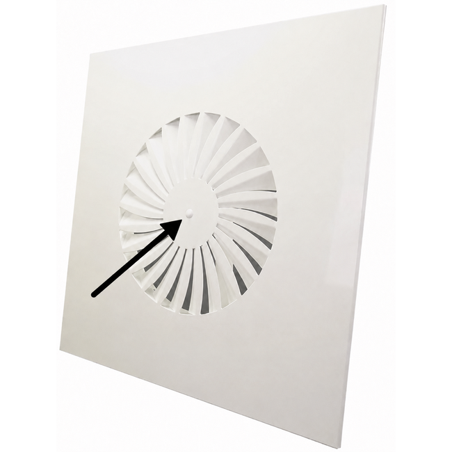 Mittlere Schraube mit weißer Abdeckkappe